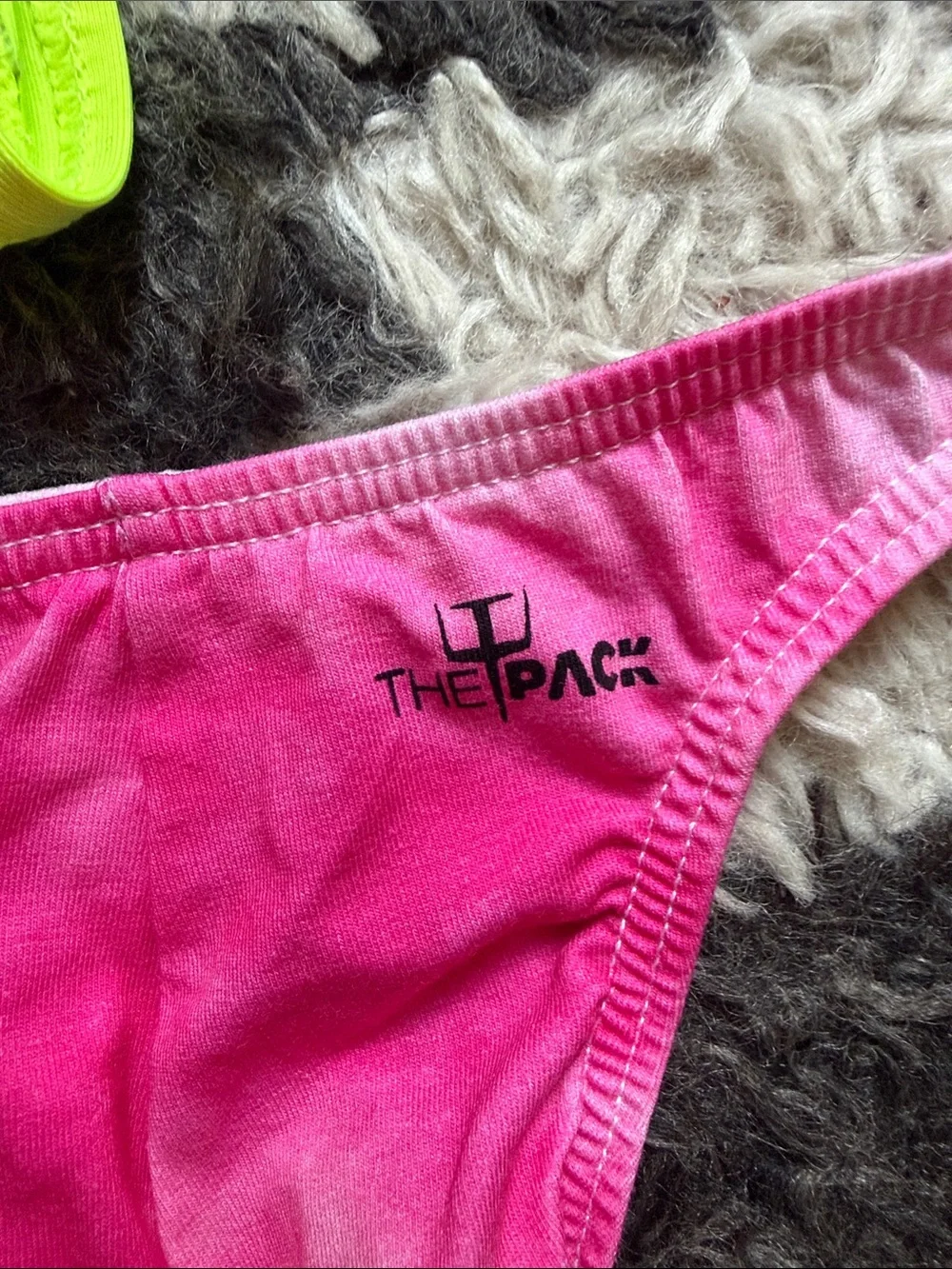 NWT Lot of 2 Minimalist Thongs - Neon Yellow & Pink Tie-Dye